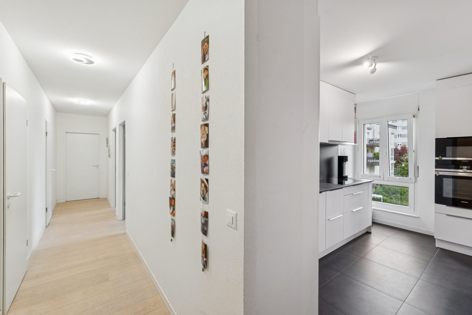 Hallway and open-plan kitchen