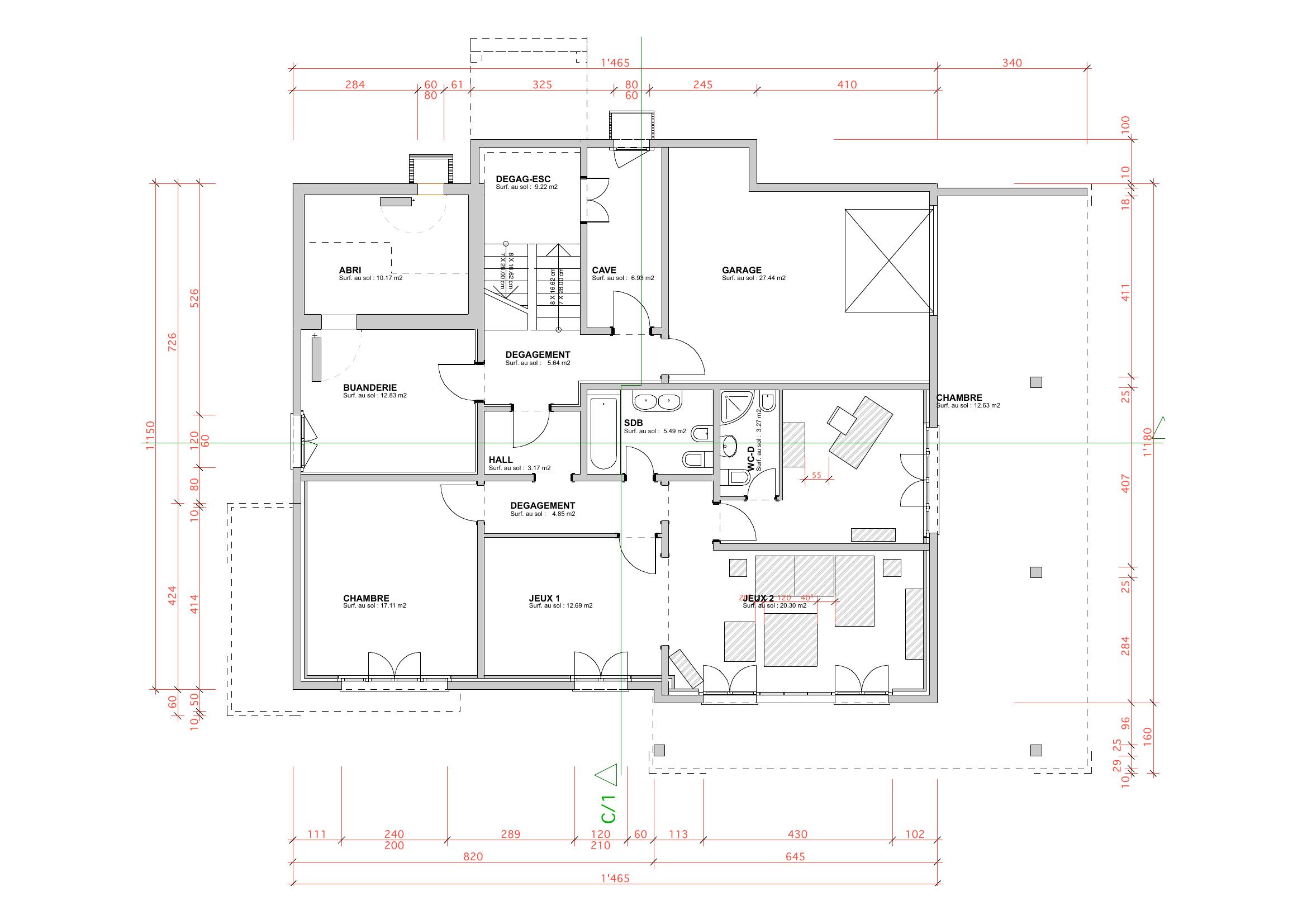 Grundriss Untergeschoss — Villa La Croix-sur-Lutry