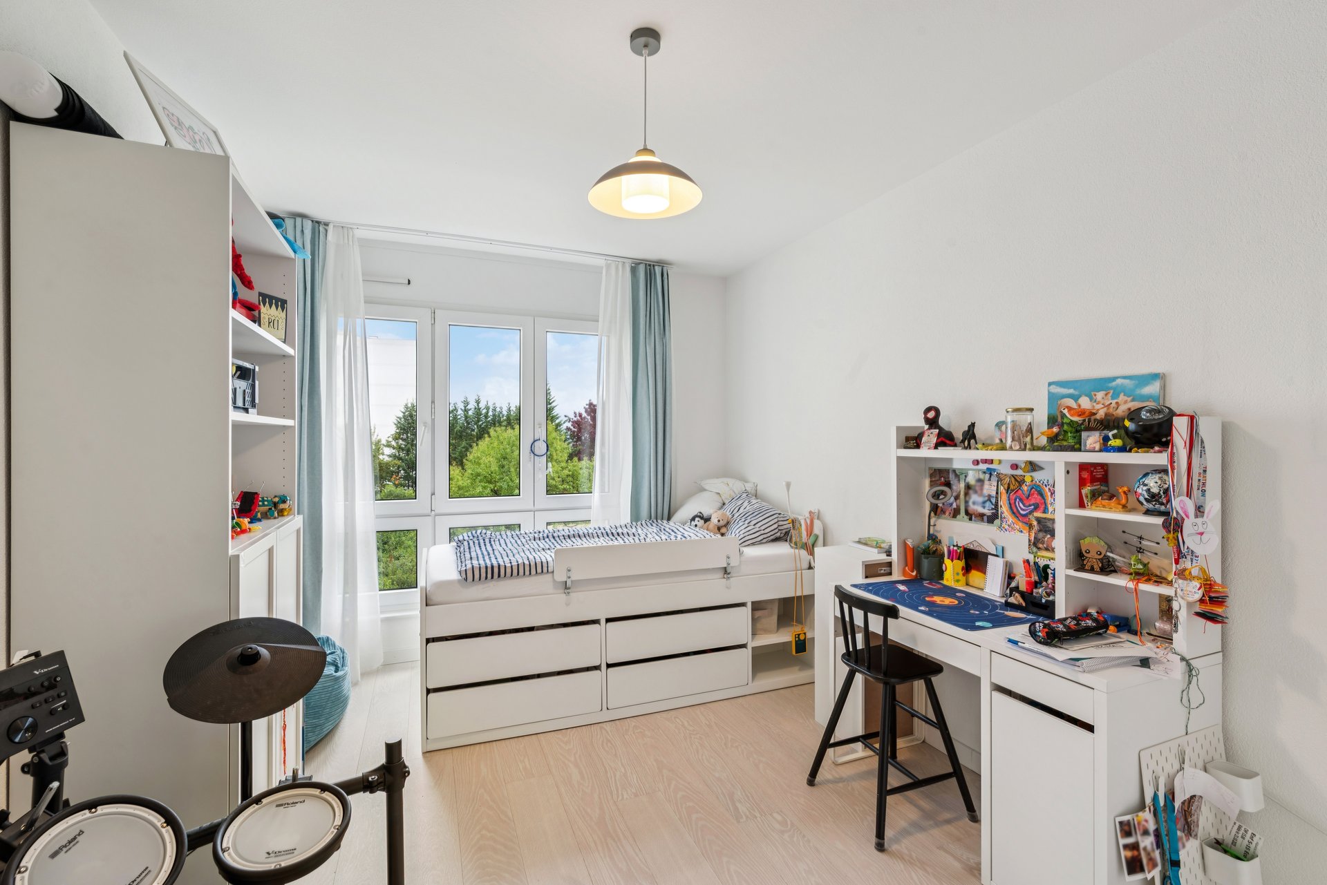 Bedroom with desk area